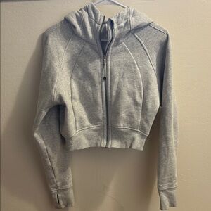 Lululemon Athletica Light Gray Cropped Hoodie